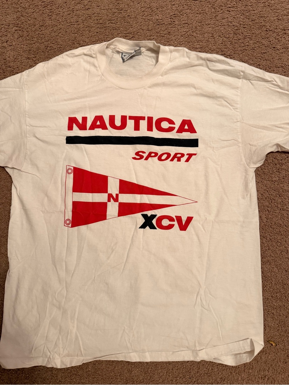 Lee White Short-Sleeve Nautica Sport Graphic Tee with Red & Black Accents